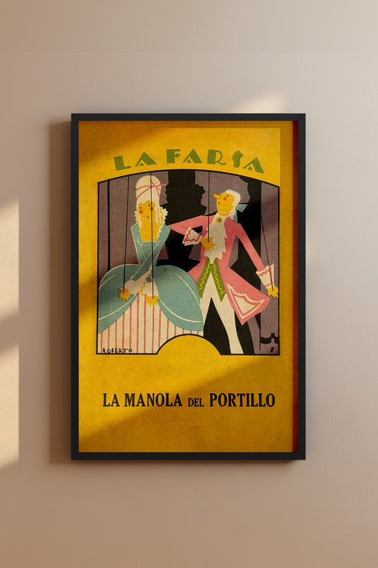 La Farsa – La Manola del Portillo 1920s Spanish Art Deco Vintage Poster Print