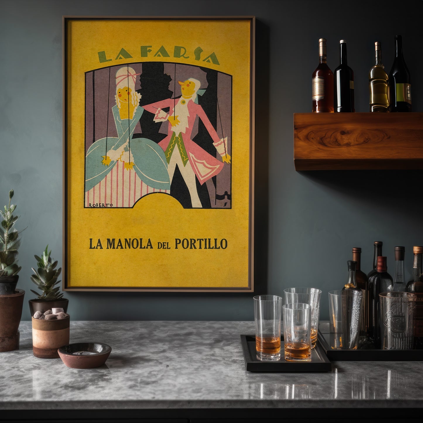 La Farsa – La Manola del Portillo 1920s Spanish Art Deco Vintage Poster Print