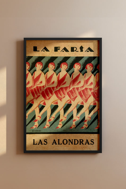 La Farsa – Las Alondras 1920s Spanish Art Deco Vintage Poster Print