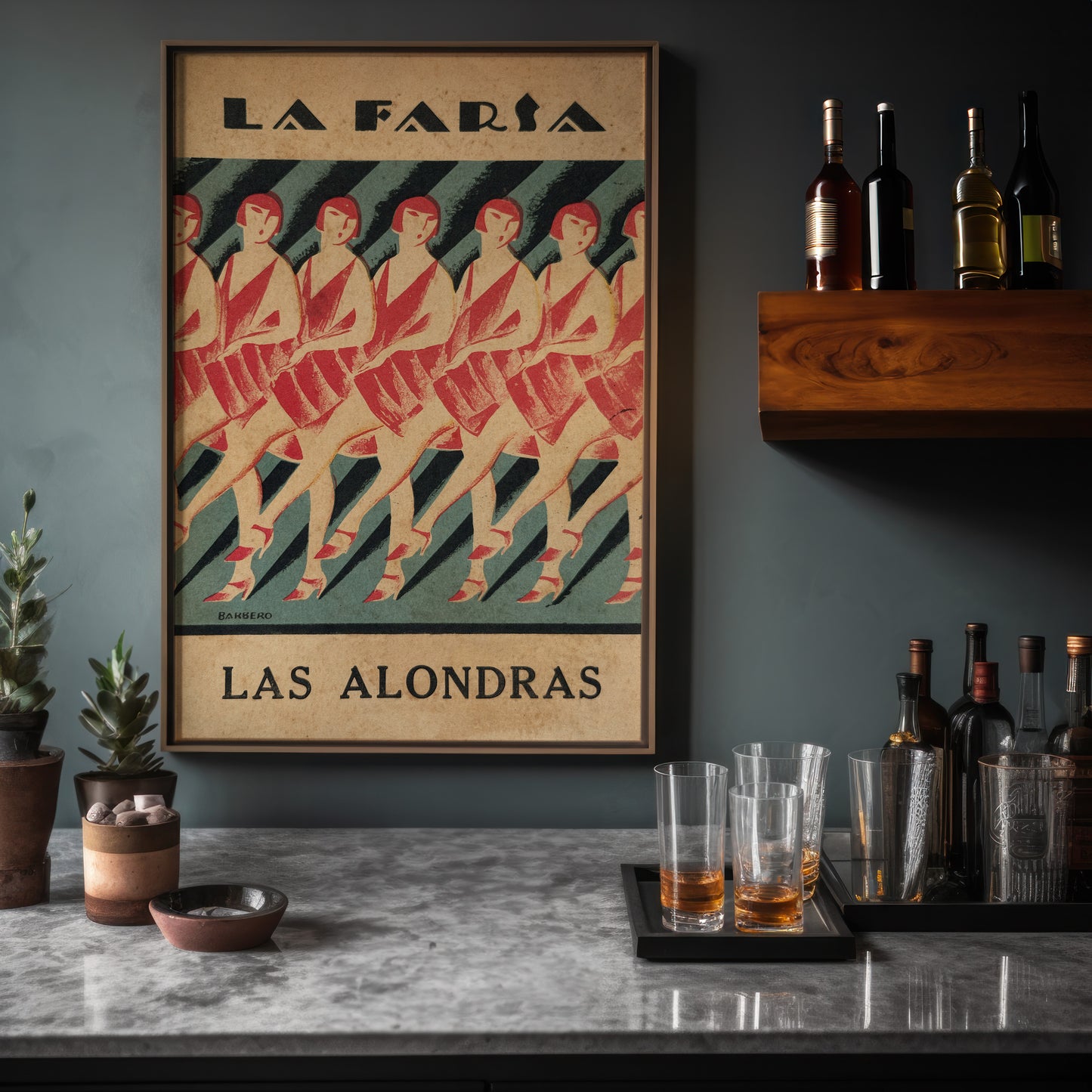 La Farsa – Las Alondras 1920s Spanish Art Deco Vintage Poster Print