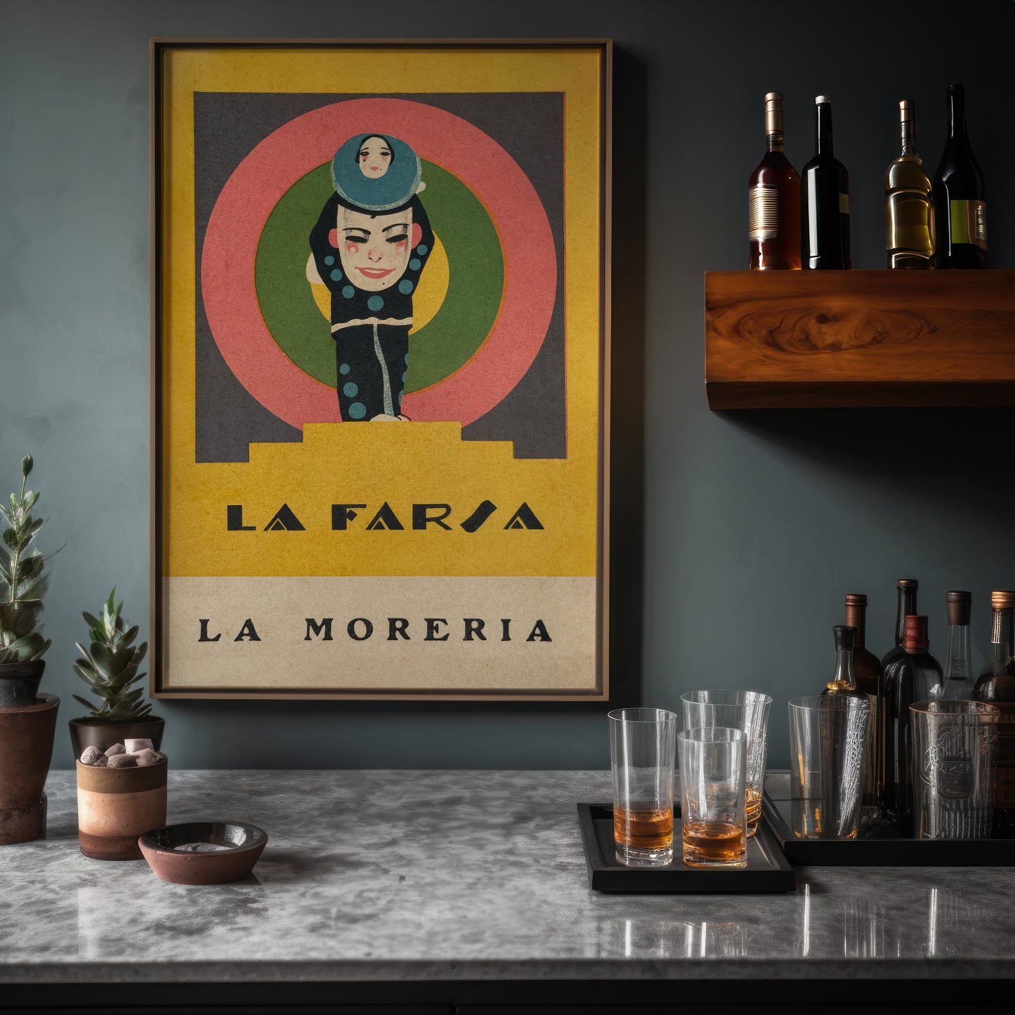 La Farsa – La Moreria 1920s Spanish Art Deco Vintage Poster Print