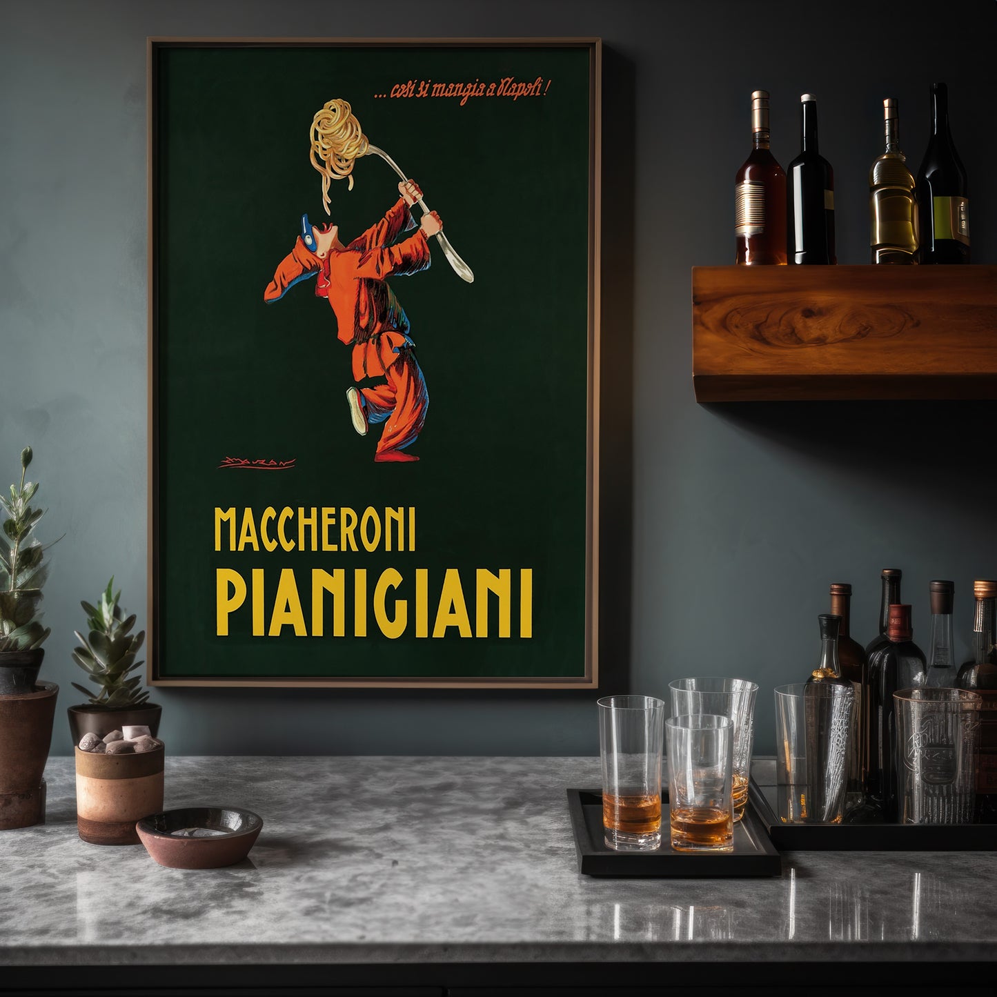 1922 Maccheroni Pianigiani Vintage Italian Poster