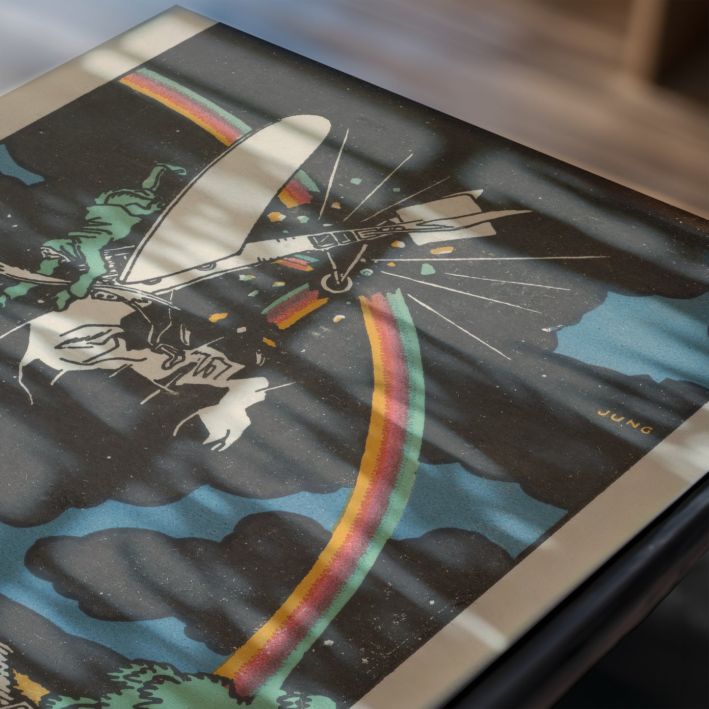 Hindernis Regenbogen – Moriz Jung, 1911 Austrian Modernist Aviation Illustration