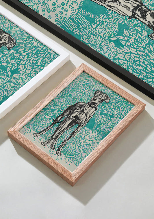 Watchful Greyhound – Moriz Jung, 1912 Austrian Jugendstil Illustration