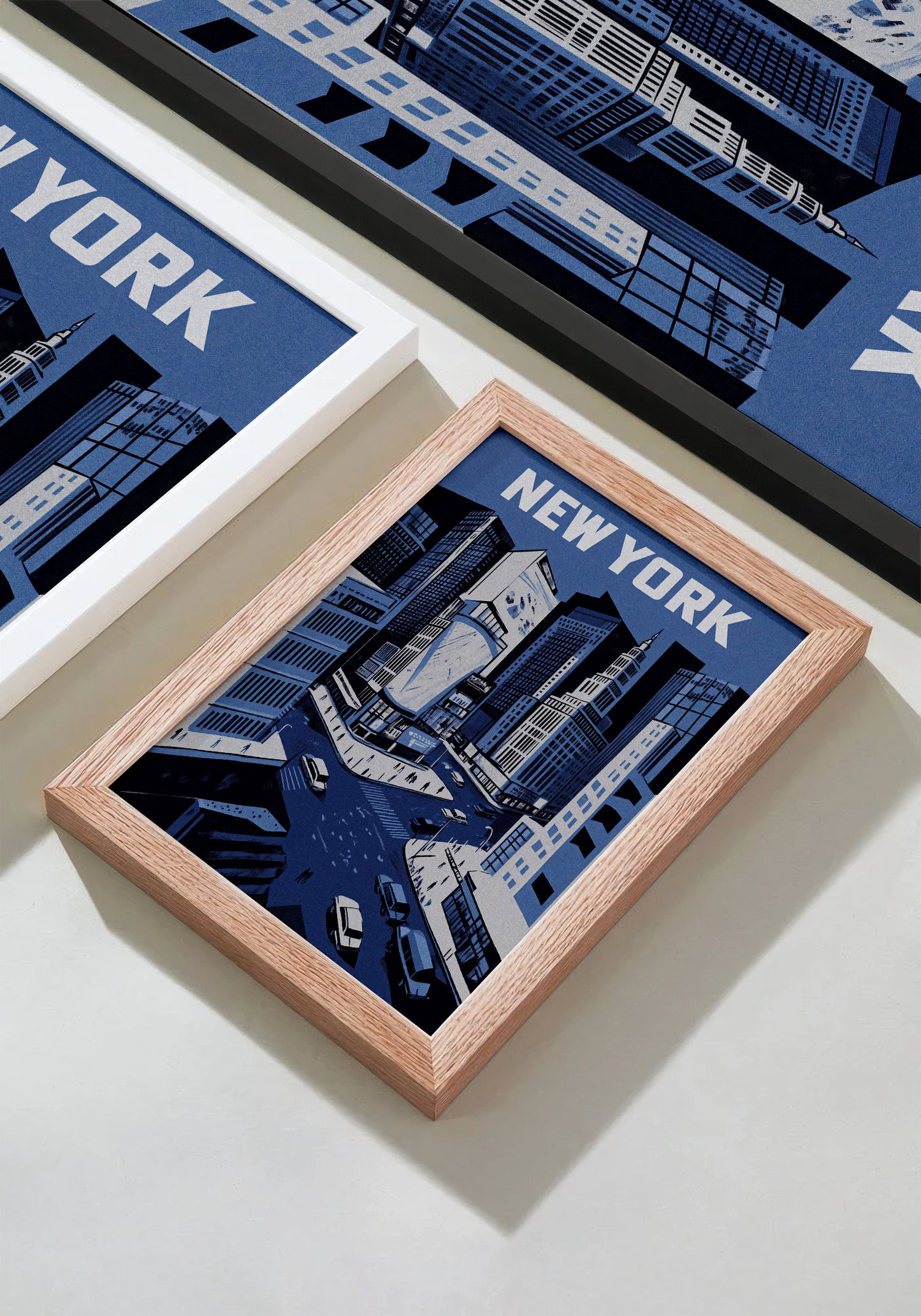 New York City Mid-Century Vintage Style Poster No. 2 in Blue