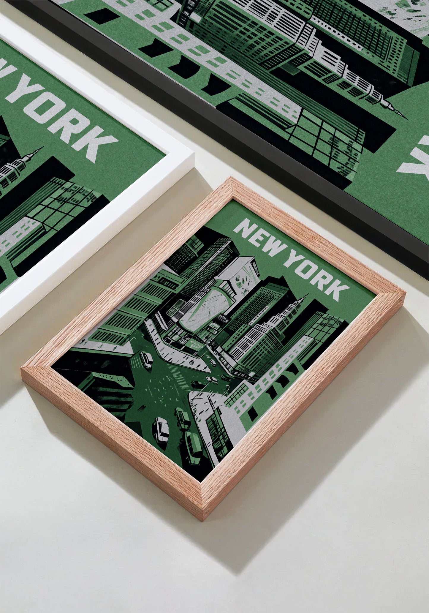 New York City Mid-Century Vintage Style Poster No. 2 in Green