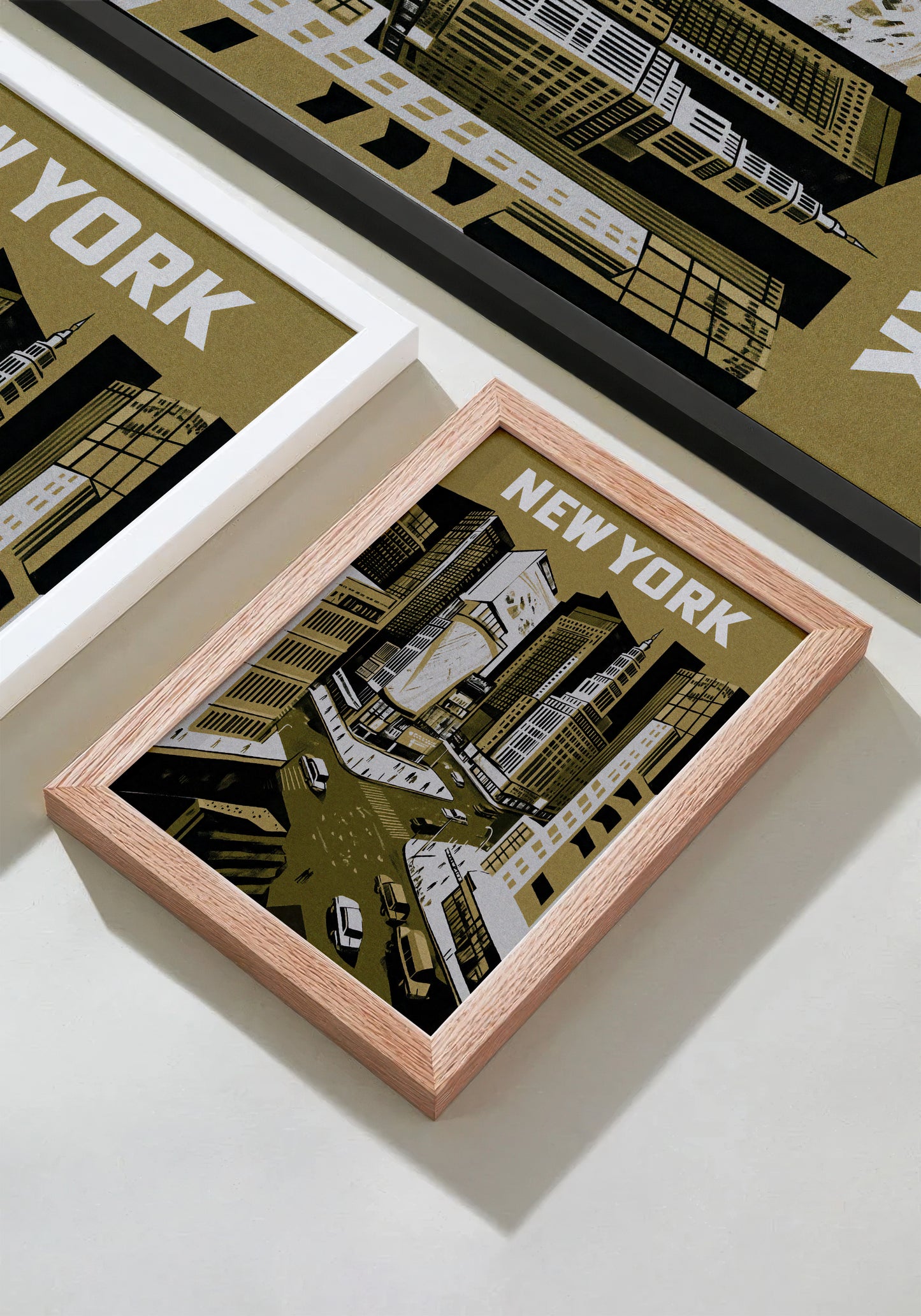New York City Mid-Century Vintage Style Poster No. 2 in Mustard Yellow