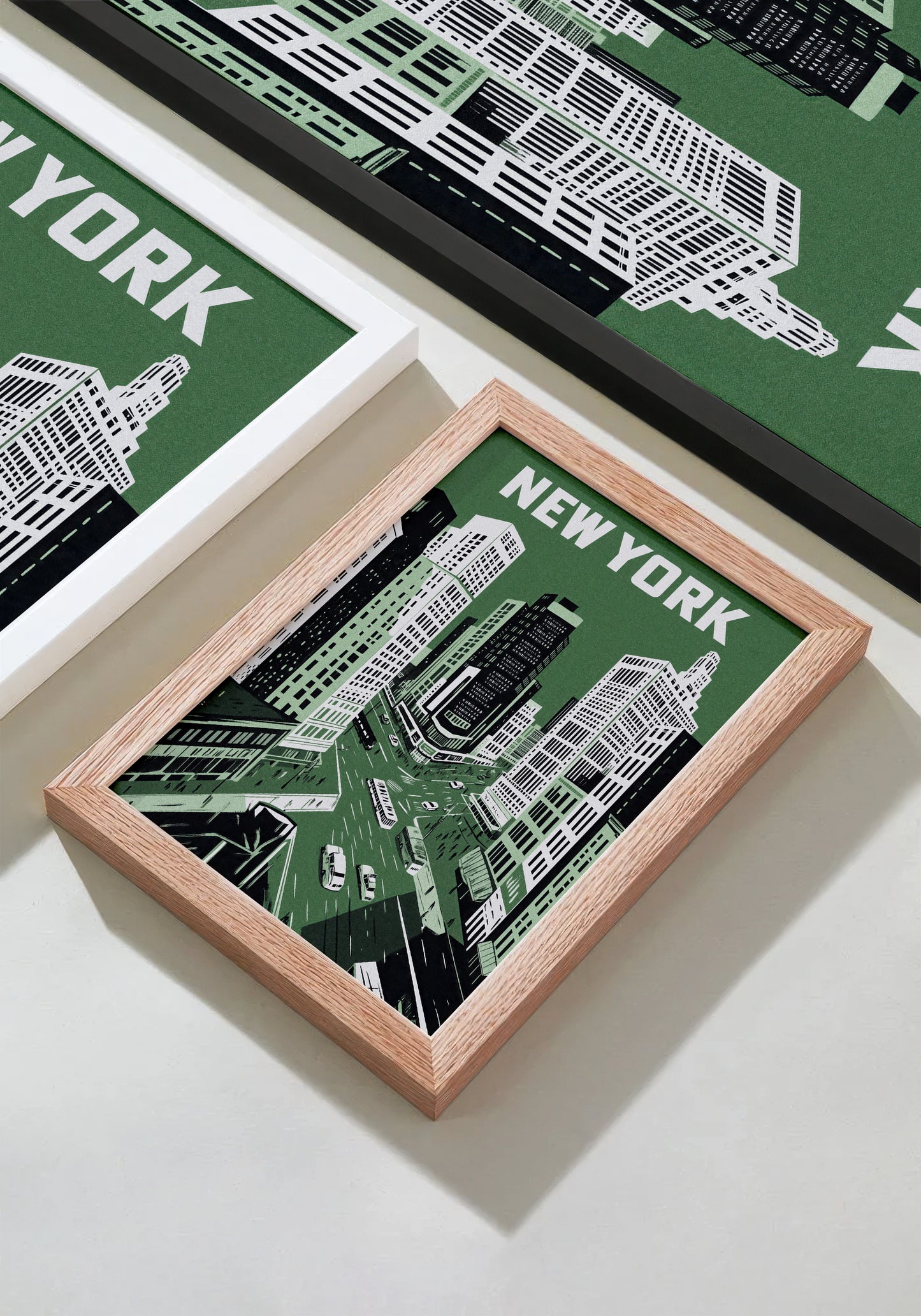 New York City Mid-Century Vintage Style Poster No. 3 in Green