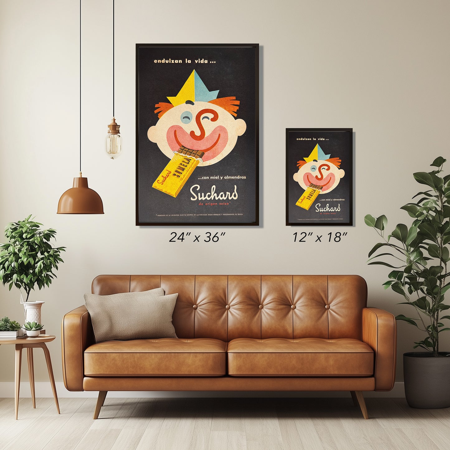 Vintage 1950's Clown Advertising Poster Wall Art - Argentina Swiss Chocolate