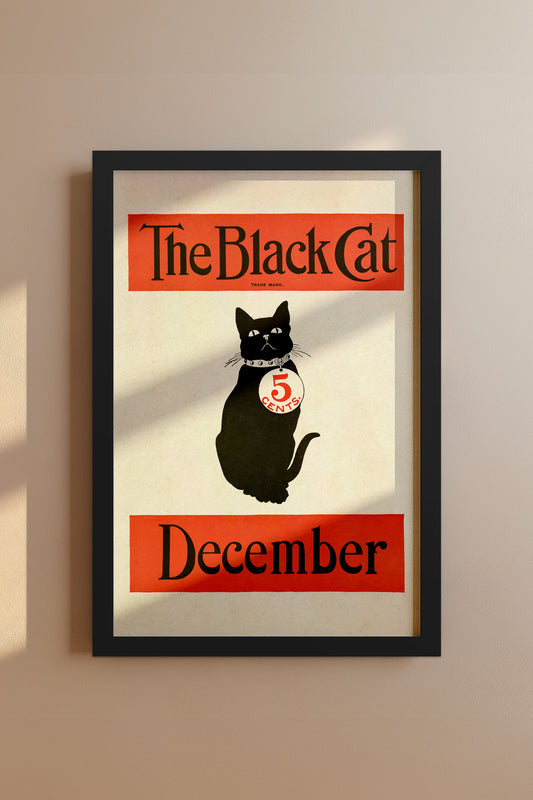 The Black Cat December Cover – 1904 Art Nouveau Magazine Illustration Vintage Print