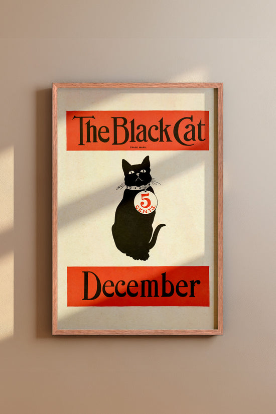 The Black Cat December Cover – 1904 Art Nouveau Magazine Illustration Vintage Print