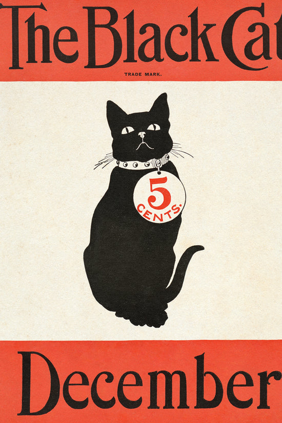 The Black Cat December Cover – 1904 Art Nouveau Magazine Illustration Vintage Print
