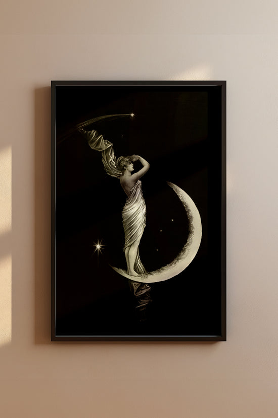 1889 Moon and Stars Vintage Print – Celestial Woman Wall Art