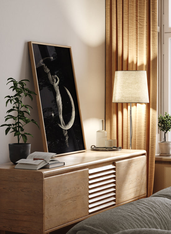 1889 Moon and Stars Vintage Print – Celestial Woman Wall Art