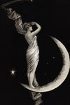 1889 Moon and Stars Vintage Print – Celestial Woman Wall Art