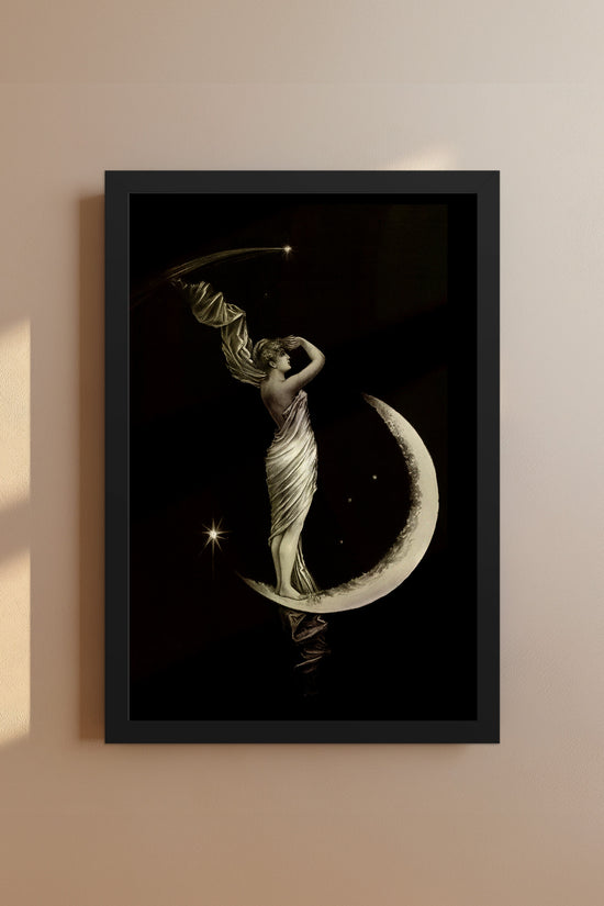 1889 Moon and Stars Vintage Print – Celestial Woman Wall Art
