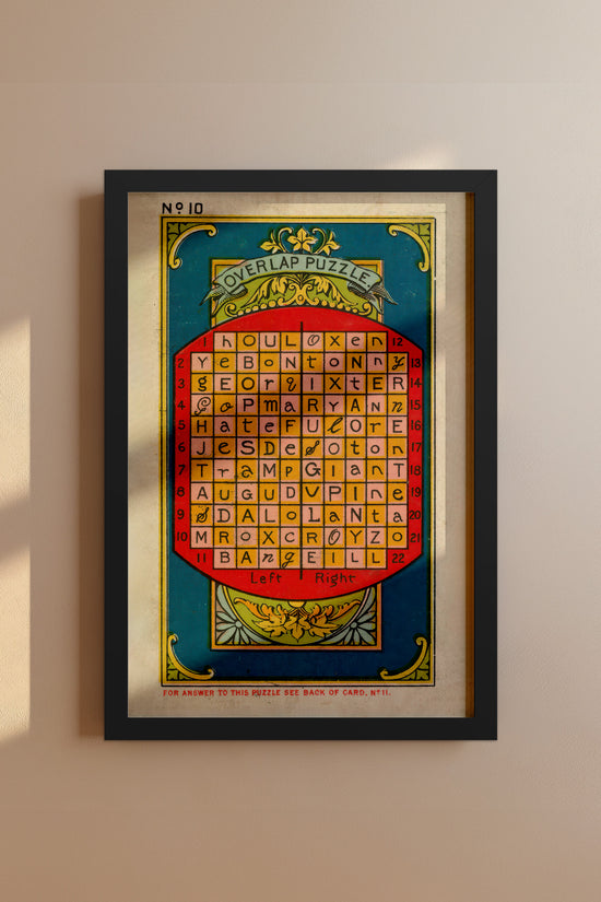 Overlap Puzzle No. 10 – 19th Century British Puzzle Card Print
