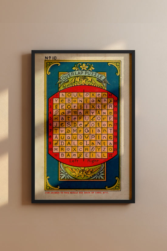 Overlap Puzzle No. 10 – 19th Century British Puzzle Card Print
