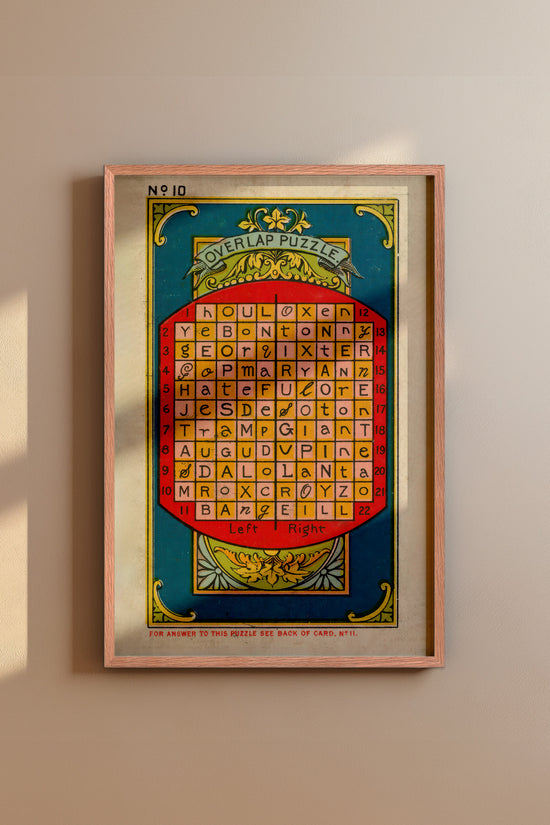 Overlap Puzzle No. 10 – 19th Century British Puzzle Card Print