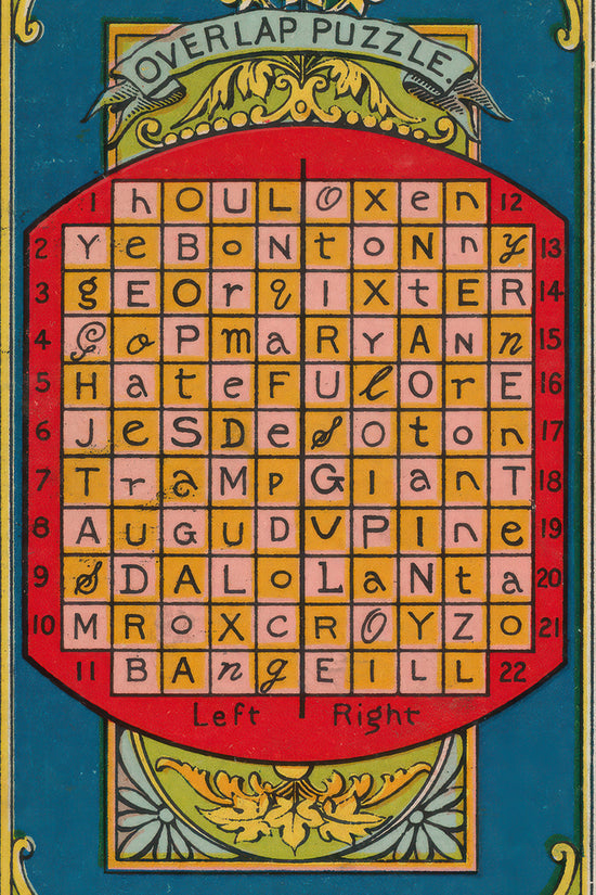 Overlap Puzzle No. 10 – 19th Century British Puzzle Card Print
