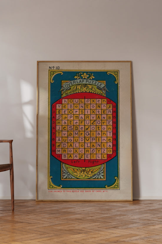 Overlap Puzzle No. 10 – 19th Century British Puzzle Card Print