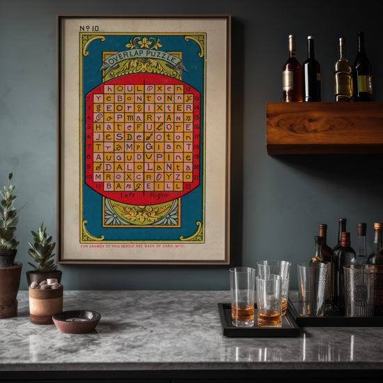 Overlap Puzzle No. 10 – 19th Century British Puzzle Card Print