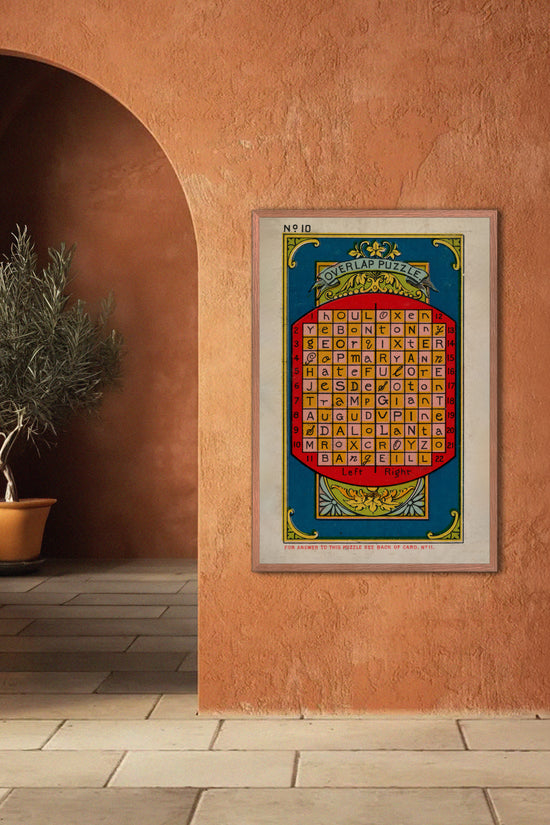Overlap Puzzle No. 10 – 19th Century British Puzzle Card Print