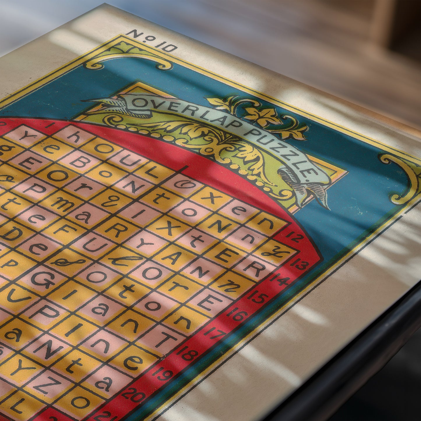 Overlap Puzzle No. 10 – 19th Century British Puzzle Card Print