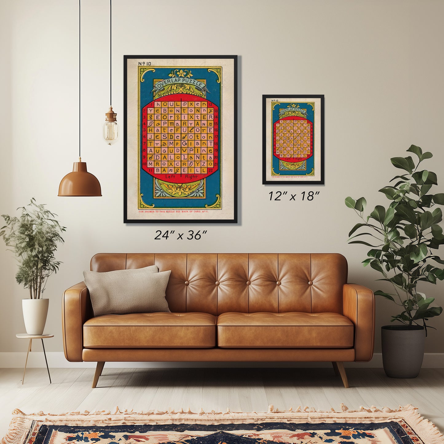 Overlap Puzzle No. 10 – 19th Century British Puzzle Card Print