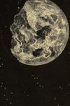 Earth and Moon Illustration – Early 1900s Celestial Engraving Vintage Print