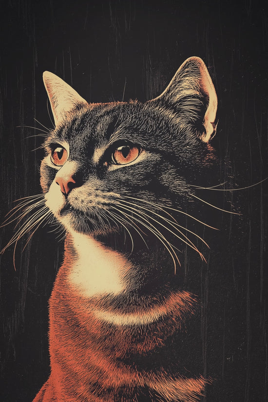Vintage Cat Wall Art Print - 1920's Italian Poster Style