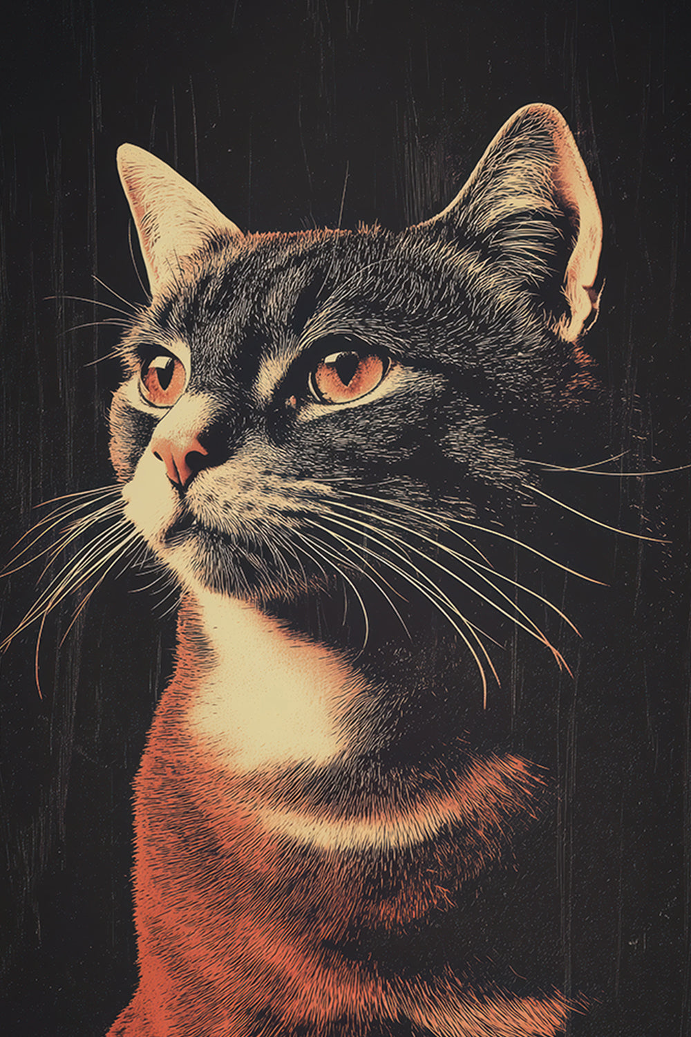 Vintage Cat Wall Art Print - 1920's Italian Poster Style