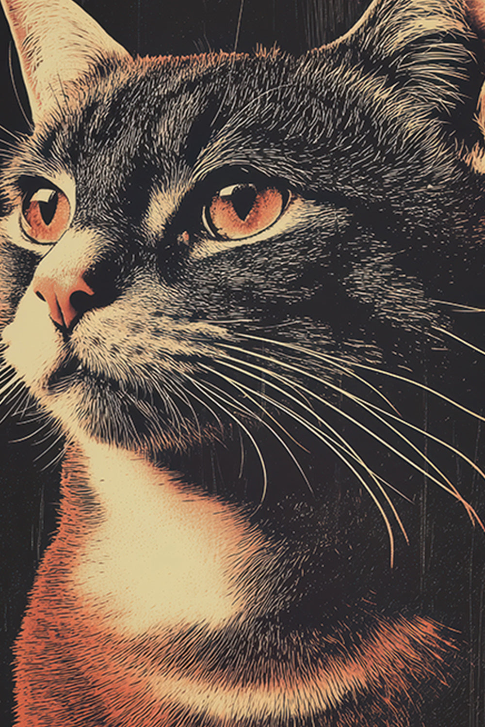 Vintage Cat Wall Art Print - 1920's Italian Poster Style