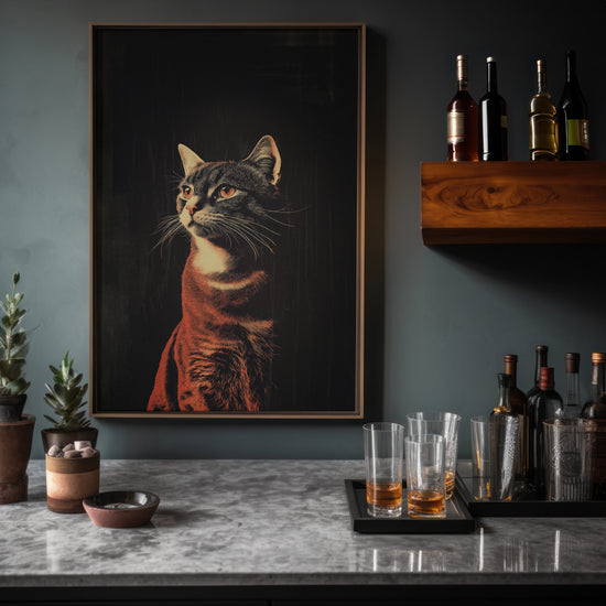 Vintage Cat Wall Art Print - 1920's Italian Poster Style