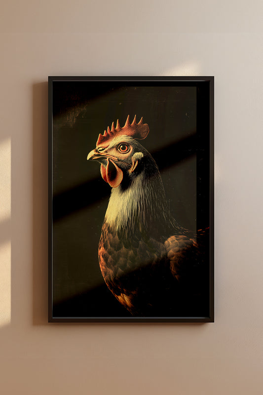 Vintage Chicken Wall Art Print - 1920's Italian Poster Style