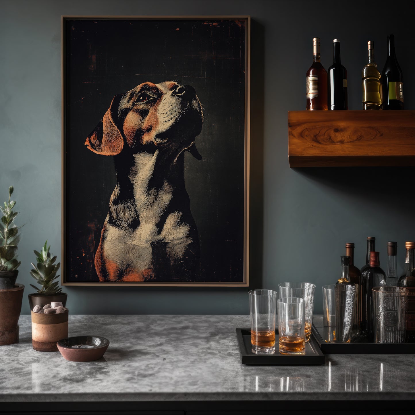 Vintage Dog Wall Art Print - 1920's Italian Poster Style