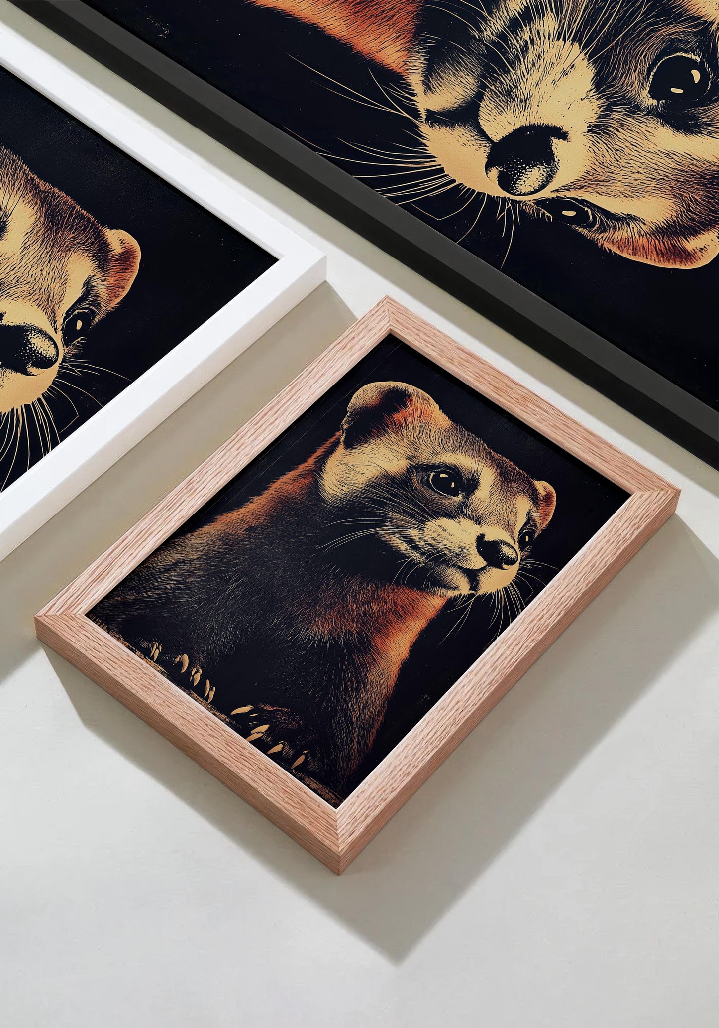 Vintage Ferret Wall Art Print - 1920's Italian Poster Style