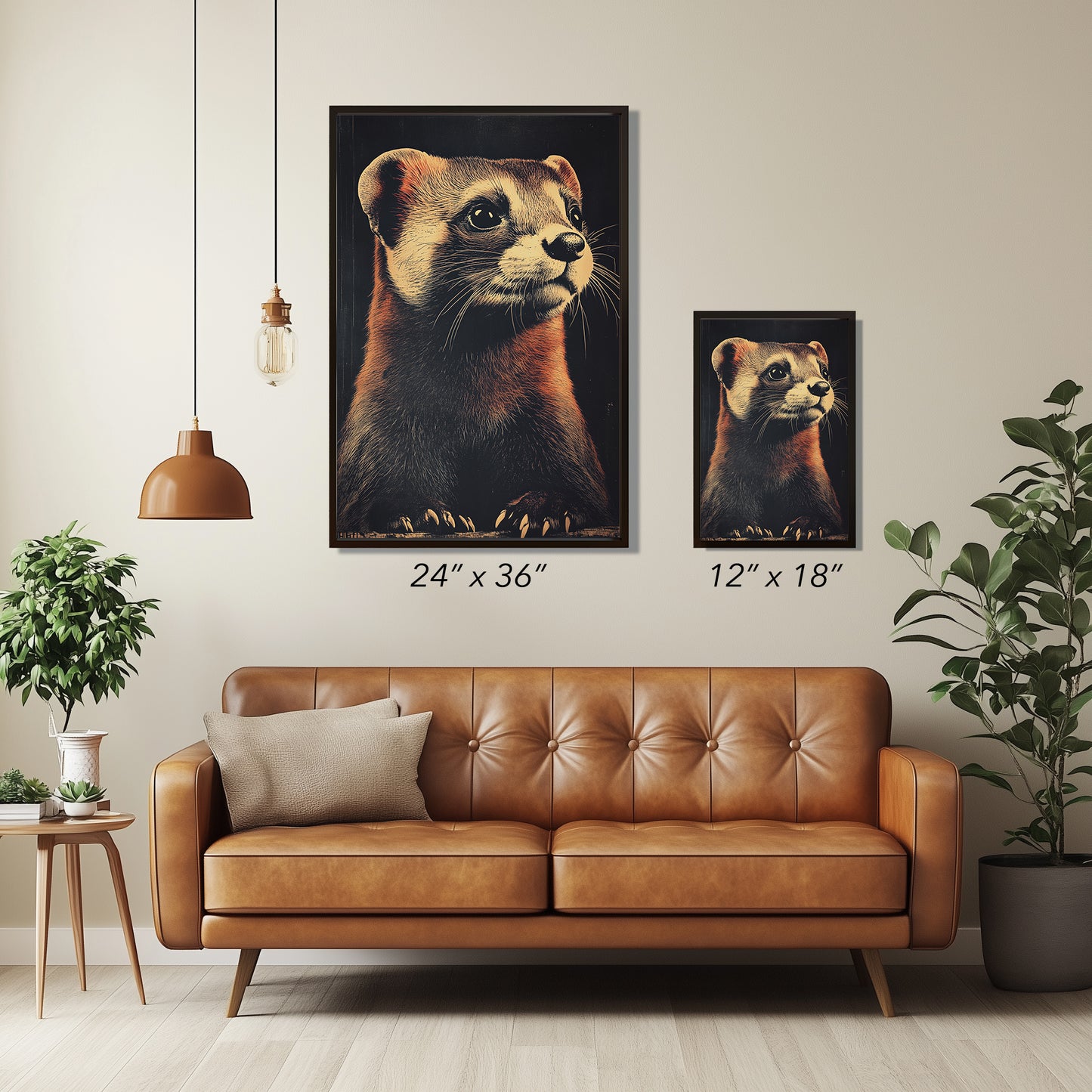 Vintage Ferret Wall Art Print - 1920's Italian Poster Style