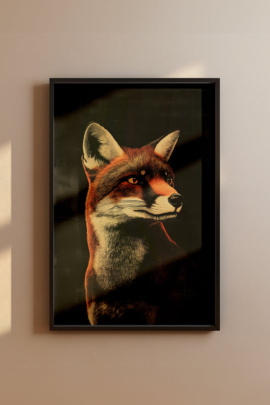 Vintage Fox Wall Art Print - 1920's Italian Poster Style