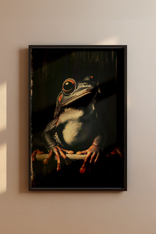 Vintage Frog Wall Art Print - 1920's Italian Poster Style