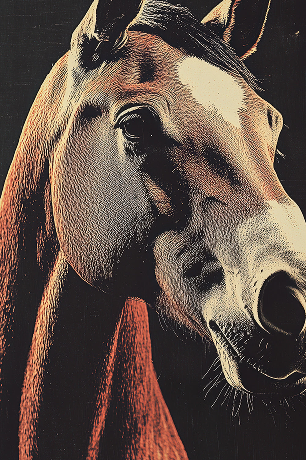 Vintage Horse Wall Art Print - 1920's Italian Poster Style