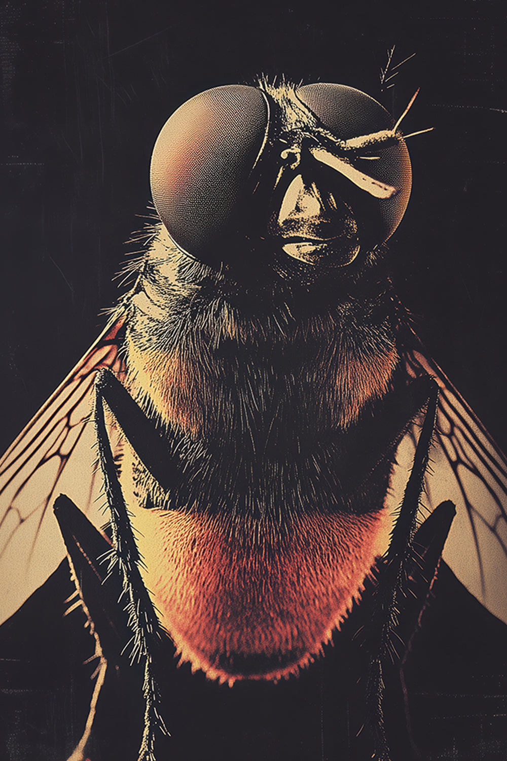 Vintage Housefly Wall Art Print - 1920's Italian Poster Style