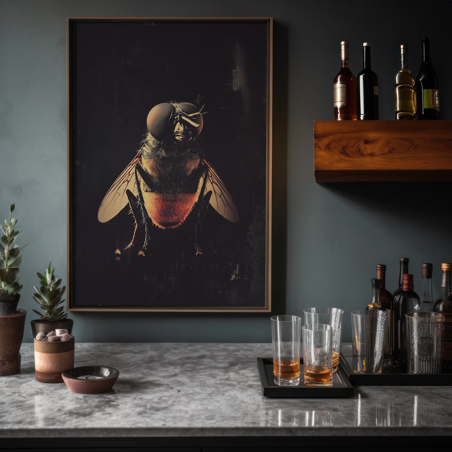Vintage Housefly Wall Art Print - 1920's Italian Poster Style