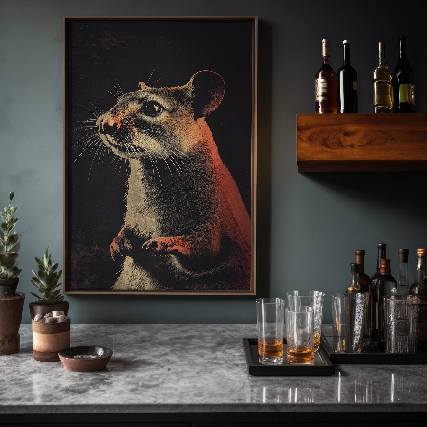Vintage Mouse Wall Art Print - 1920's Italian Poster Style