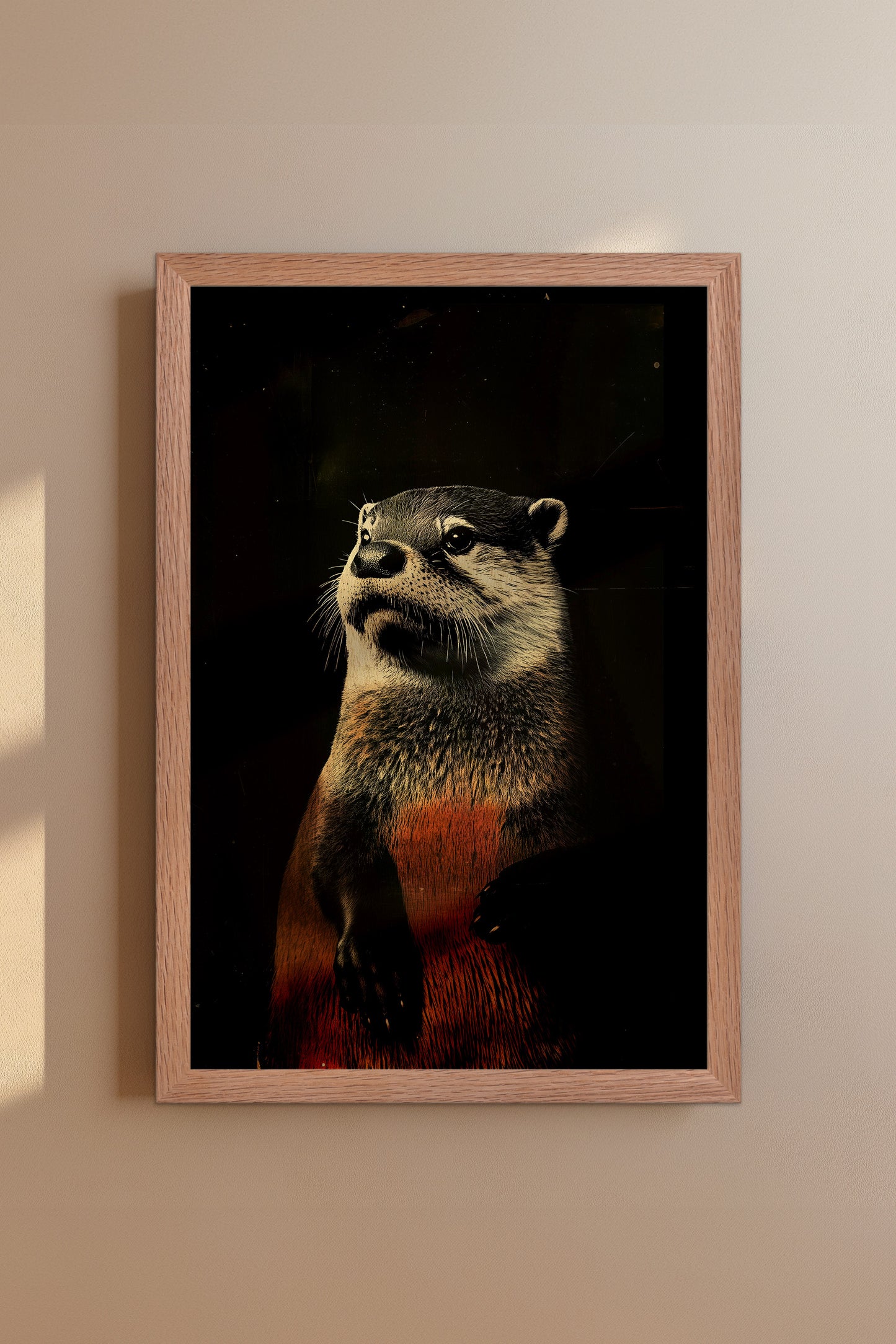 Vintage Otter Wall Art Print - 1920's Italian Poster Style
