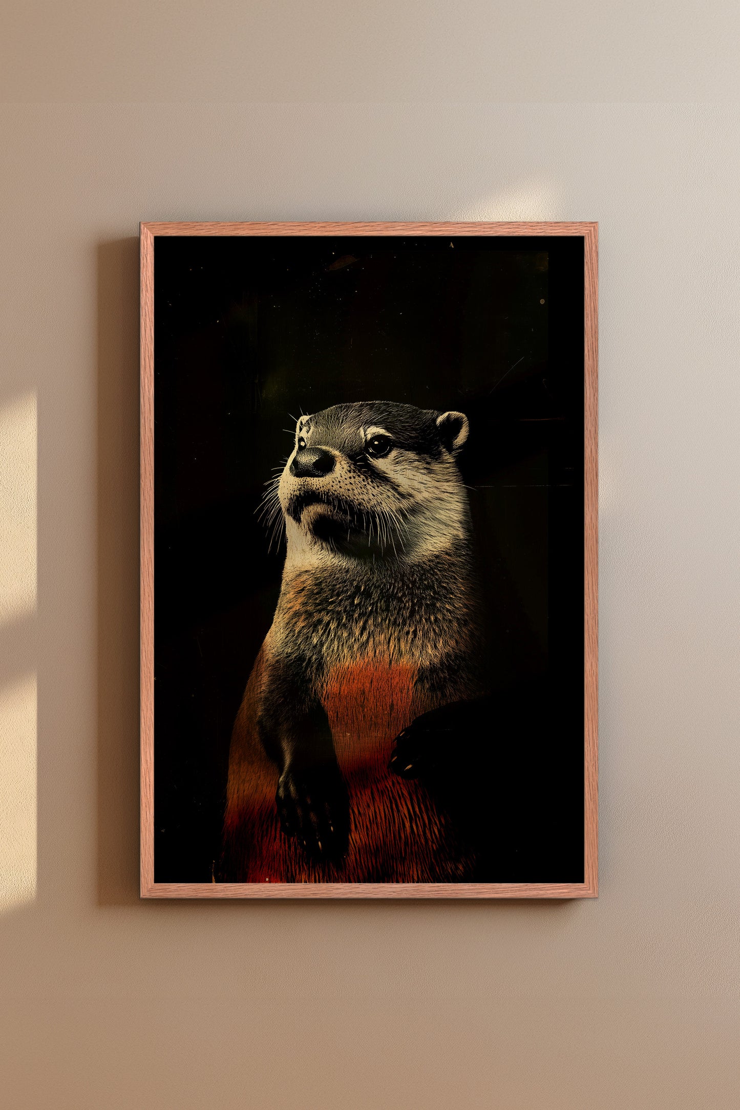 Vintage Otter Wall Art Print - 1920's Italian Poster Style