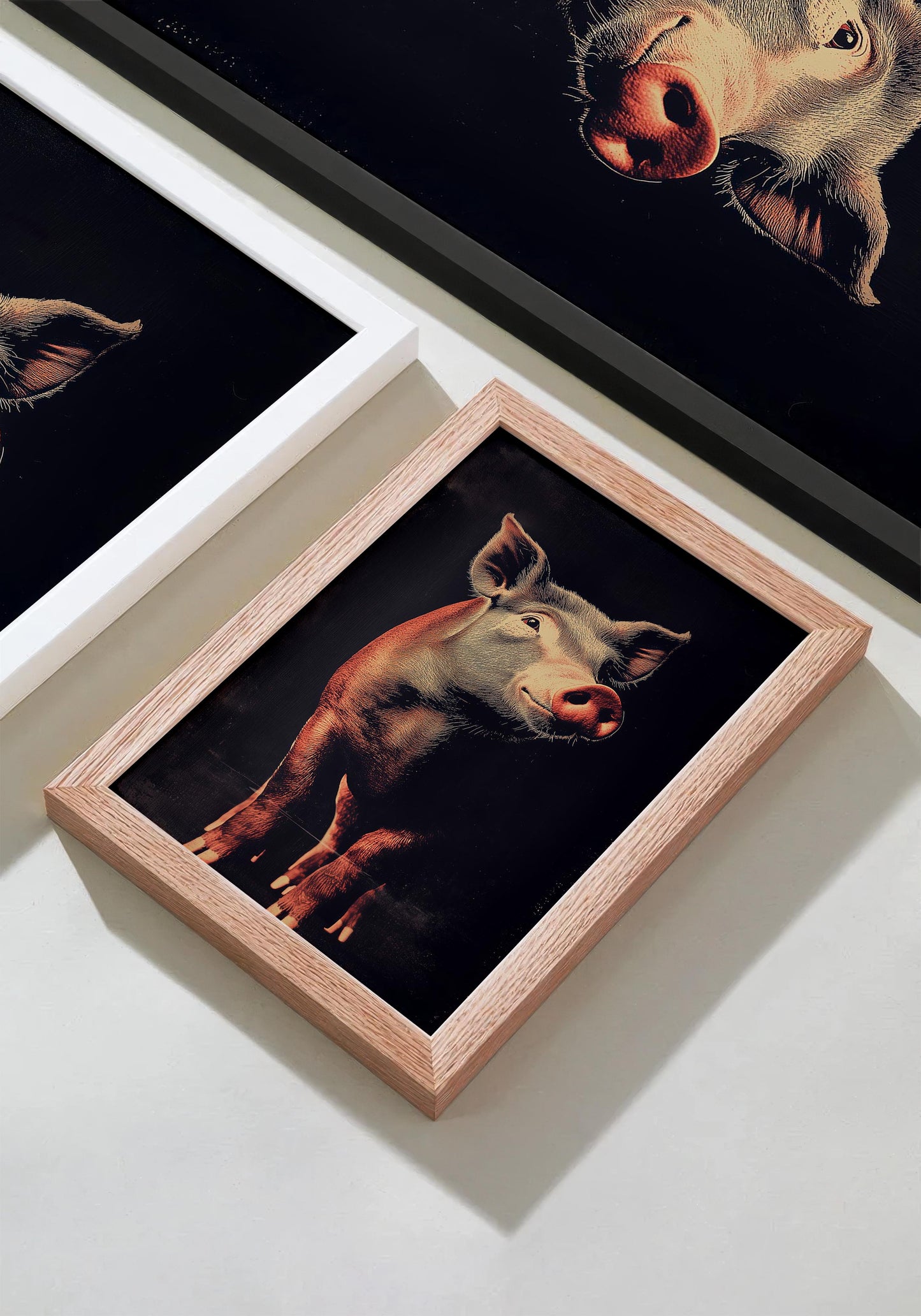 Vintage Pig Wall Art Print - 1920's Italian Poster Style