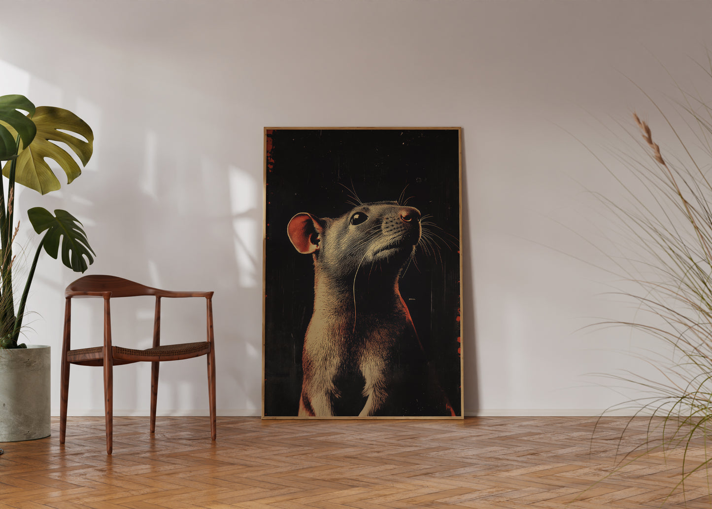 Vintage Rat Wall Art Print - 1920's Italian Poster Style