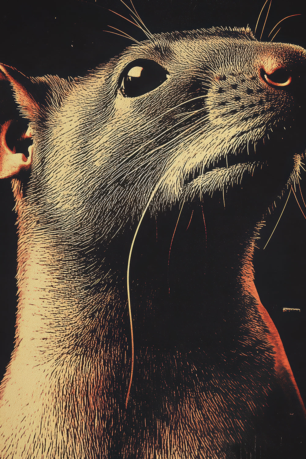 Vintage Rat Wall Art Print - 1920's Italian Poster Style