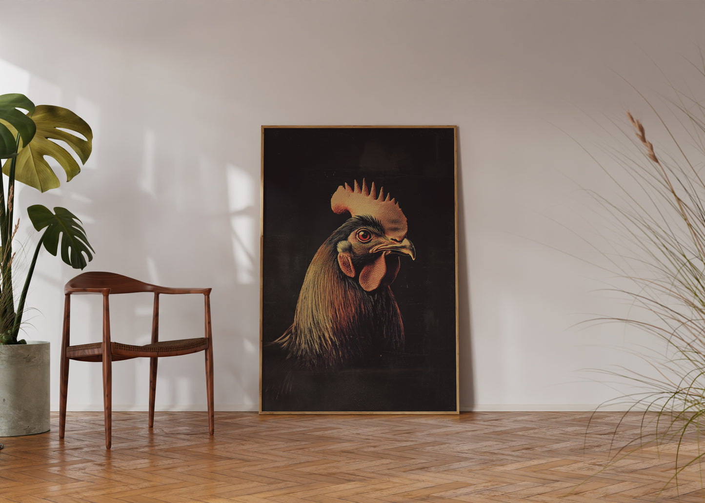 Vintage Rooster Wall Art Print - 1920's Italian Poster Style